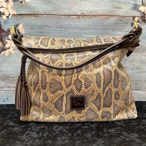 Dooney & Bourke Sloan Hobo Python Snakeskin Embossed Leather Large Handbag